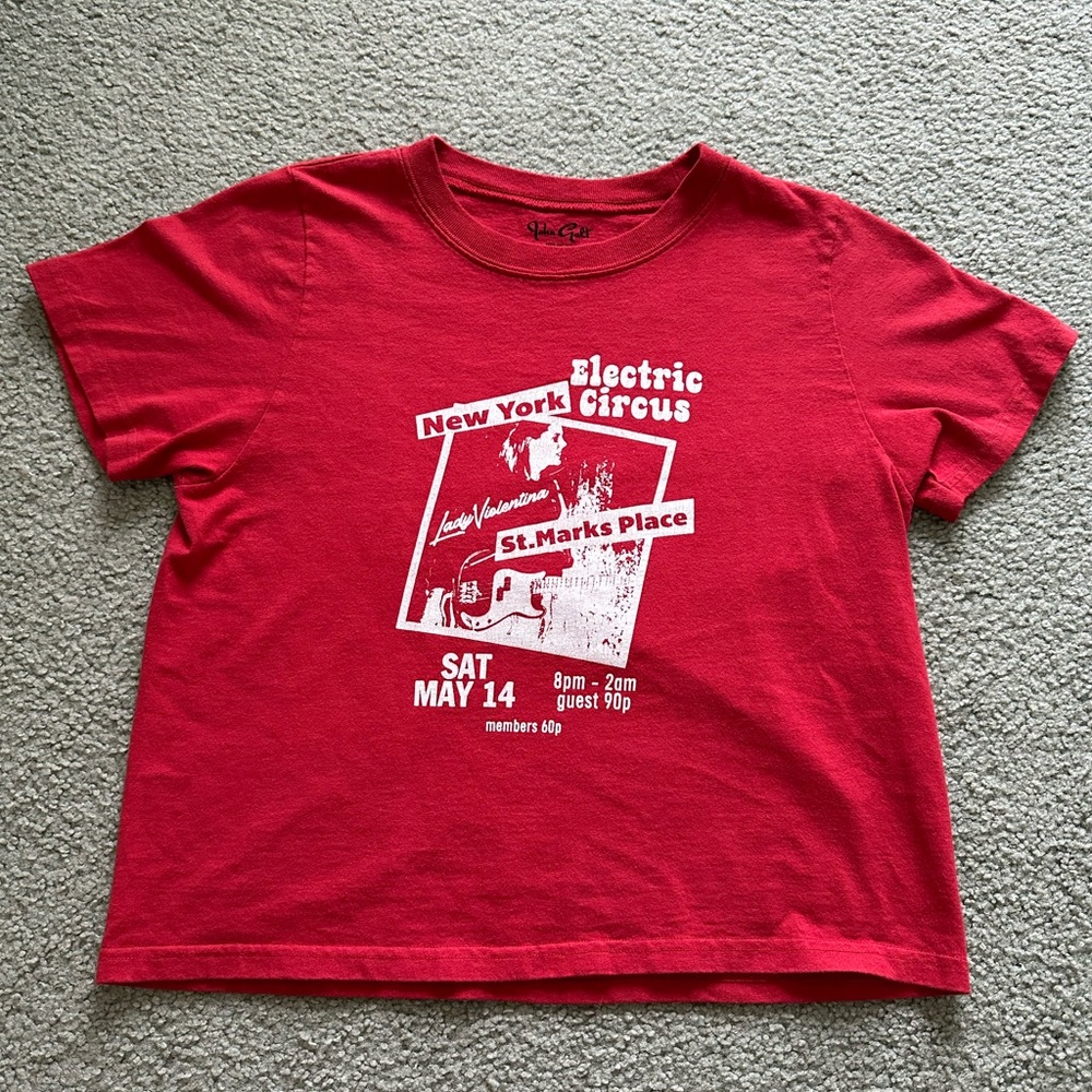 Brandy Melville/John Galt red graphic baby tee 100% cotton